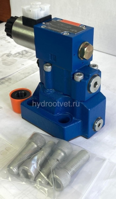 DBW20B2-5X/200YCW220-50N9K4 - Предохранительный клапан Ду25 с давлением настройки до 200 бар, управление - X и Y - внутренние с разгрузкой B = открыт с электроуправлением W220